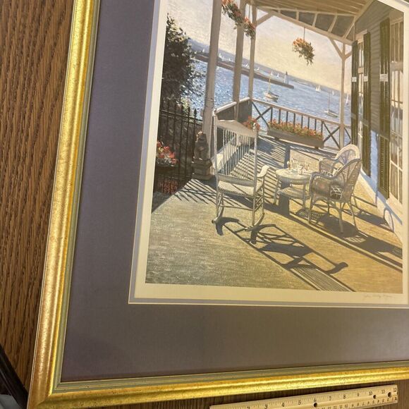 John Philip Hagen Newport Afternoon Signed Nautical Lithograph Framed 1990 - Picture 4 of 10
